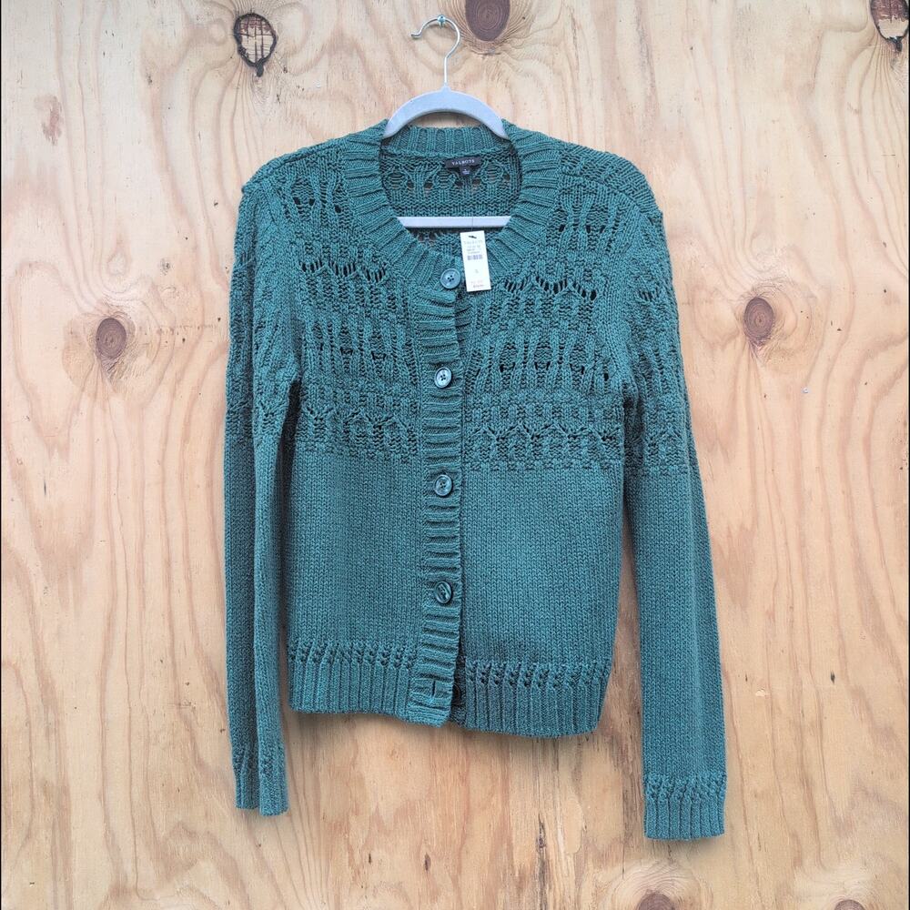 Talbots New With Tag Twee Forrest Green Button Up Cardigan Women's Small